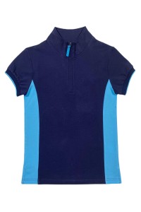 獨家設計寶藍色短袖Polo恤 自訂撞色衫身  馬術   自主繡花設計 澳洲馬術協會  Polo恤定制  P1617